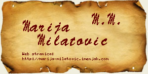 Marija Milatović vizit kartica